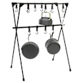 Miniatyrbillede 2 af 8: Camping Hængestativ Aluminiumslegering Dobbeltlag Multifunktionelt Stativ Udendørsstativ Værktøj Sort S Sort