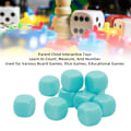 Pikkukuva 3 / 8: 30 kpl hauskoja tyhjiä noppia Set DIY Puzzle Pyöreä kulma 6-sivuiset nopat lautapeleihin Matematiikan oppiminen Vaaleansininen
