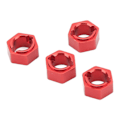 Pikkukuva 3 / 8: 7 mm:n kuusikulmainen pyörän napa Ammattimainen alumiiniseos RC-pyörän kuusiokoloavainadapteri FMS FCX24 1/24 RC-autoon, punainen