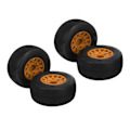 Pikkukuva 5 / 8: 1/10 RC-renkaat Kumimuovi Vahva pito Vahva vaimennus Paksunnetut RC-auton pyörät liittimillä SCX10 Oranssi