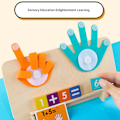 Miniatyrbillede 4 af 4: Montessori digitalt undervisningsmateriale til børn, børnehave læring addition og subtraktion finger matematik kognitive puslespil aritmetiske legetøj