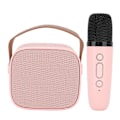 Miniatyrbild 3 av 8: Mini karaokemaskin med trådlös mikrofon Bärbar Bluetooth-högtalare för barn Vuxna Rosa
