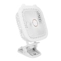 Pikkukuva 3 / 8: Valkoinen Clip On -tuuletin USB-latauksella, kannettava pöytätuuletin, seinään kiinnitettävä LED-valotuuletin F8-kiinnikkeellä ja sisäänrakennetulla akulla retkeilyyn asuntolassa