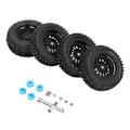 Miniatyrbillede 3 af 8: 4 stk. RC hjuldæk Plast Gummi Holdbar Stabil Bedre vejgreb 1/10 Gummihjul Dæk til 1/10 Racing Car Sort