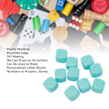 Pikkukuva 2 / 8: 30 kpl hauskoja tyhjiä noppia Set DIY Puzzle Pyöreä kulma 6-sivuiset nopat lautapeleihin Matematiikan oppiminen Vaaleansininen