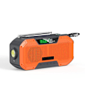 Miniatyrbild 1 av 3: Solcellsdriven Vevradio Utomhus Nödradio 2000mAh Stor Kapacitet Radio Orange