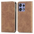 Miniatyrbild 1 av 5: För Motorola Edge 50 Pro 5G Mobilskal Skin-Touch Kortfack PU Läder Folio Flipfodral