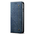 Miniatyrbild 5 av 5: För Motorola Edge 50 Pro 5G Fodral Läder Jeans Tyg Textur Folio Flip Telefonfodral
