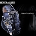Miniatyrbild 6 av 6: Herrklocka Mode Mekanisk Armbandsur Transparent Urtavla med Skelettdesign Läderarmband Automatisk Manuellt Uppdragbar Klocka