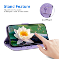 Miniatyrbild 3 av 5: För Motorola Edge 50 Fusion 5G Lotus Mönster Läder Plånboksfodral Flipskydd