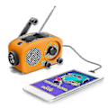 Miniatyrbild 3 av 5: Bärbar Handvevsradio Nödradio med Handvev Solcellsdriven Miniradio Mobilladdare - Grön