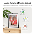 Miniatyrbild 5 av 6: VEANXIN 10,1-tums digital fotoram, 1280x800 IPS LCD-pekskärm, 32 GB inbyggt minne - Vit
