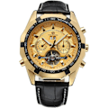Miniatyrbild 1 av 6: Herrklocka Självuppdragande Original Automatisk Tourbillion Kalender Läderarmband FSG340M3T7