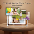 Miniatyrbild 5 av 6: VEANXIN 5-tums Digital Fotoram i Akryl med Automatisk Rotation, Inbyggt 2GB 1000mAh Batteri