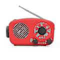 Miniatyrbild 4 av 5: Bärbar Handvevsradio Nödradio med Handvev Solcellsdriven Miniradio Mobilladdare - Grön