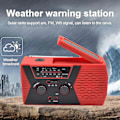 Miniatyrbild 3 av 5: Nödladdare med Handvevsdynamo 4000mAh Väderradio Ficklampa Solcellsladdare