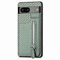 Miniatyrbild 2 av 5: C1-03 Fodral för Google Pixel 7a med Kortfack Vertikalt Ställ Kolfiber Telefonskal