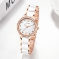 Miniatyrbild 2 av 8: Lyxiga Damklockor Diamantklockor Rostfritt Stål Elegant Klocka för Kvinnor Quartz Damklocka Analog Display Vattentät Armbandsur för Kvinnor