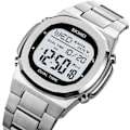 Miniatyrbild 6 av 7: Dual Time LED Digital Klocka för Män Multifunktion Armbandsur Rostfritt Stål Business Vattentät Klocka Datum Alarm