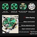 Miniatyrbild 6 av 7: Rostfritt Stål Ihålig Urverk Tourbillon Klocka Inget Batteri Herr Vattentät Klocka (Grön)