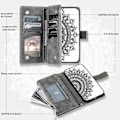 Miniatyrbild 5 av 5: För Motorola Edge 50 Pro 5G Fodral Mandala Blomma Läder Flip Dragkedja Ställ Telefonskydd