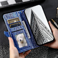 Miniatyrbild 5 av 5: Stöttåligt flipfodral i läder med 6 kortfack för Motorola Edge 50 Pro 5G