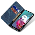 Miniatyrbild 2 av 5: För Motorola Edge 50 Pro 5G Fodral Läder Jeans Tyg Textur Folio Flip Telefonfodral