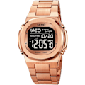 Miniatyrbild 1 av 7: Dual Time LED Digital Klocka för Män Multifunktion Armbandsur Rostfritt Stål Business Vattentät Klocka Datum Alarm