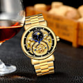 Miniatyrbild 5 av 8: Automatisk Klocka för Män Lyx Skeleton Tourbillon Rostfritt Stål Läder Armbandsur