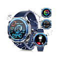 Miniatyrbild 1 av 4: Smartklocka för män Svara/Ring samtal 1 45 AMOLED Taktisk Utomhus 100M Vattentät Fitness Tracker Klockor