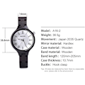 Miniatyrbild 4 av 6: Herr Trä Klocka Quartz Unik Mode Handgjorda Träarmbandsur Perfekta Gåvor iDea