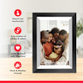 Miniatyrbild 5 av 6: VEANXIN 10,1-tums digital fotoram, 1280x800 IPS LCD-pekskärm, inbyggt 32 GB minne, gult trä