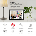 Miniatyrbild 4 av 6: VEANXIN 10,1-tums digital fotoram, 1280x800 IPS LCD-pekskärm, inbyggt 32 GB minne, gult trä