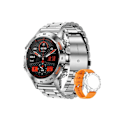 Miniatyrbild 1 av 2: Smartklocka Herr Militär Fitness Tracker för Iphone Android Aktivitetsmätare 1.39 Tum Silver