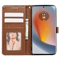Miniatyrbild 2 av 5: För Motorola Edge 50 Fusion 5G PU Läderfodral Kubiskt Rutnät Telefonskal