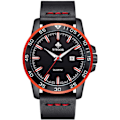 Miniatyrbild 1 av 8: Ny Analog Herrklocka Lyx Svart Läderklocka Datum Quartzklocka Herr Sport Armbandsur