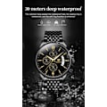 Miniatyrbild 6 av 7: Herrklocka i rostfritt stål diamant business analog kvarts vattentät lysande datumdesign tvåfärgad lyxig vardagsklocka