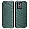 Miniatyrbild 1 av 5: För Motorola Edge 40 Neo 5G Fodral Korthållare Repskydd Kolfibertextur Läderfodral