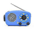 Miniatyrbild 5 av 5: Bärbar Handvevsradio Nödradio med Handvev Solcellsdriven Miniradio Mobilladdare - Grön