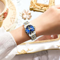 Miniatyrbild 4 av 8: Businessklockor för kvinnor Rostfritt stål Klänning Damarmbandsur Datum Luminous Quartz Damklocka Vattentät Elegant Present för kvinnor