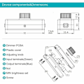 Miniatyrbillede 2 af 5: 3-100W LED bagkant dimmer (roterende variator), bruges til dæmpbare LED, glødepære, halogenpære, 220-240V, ENTRUCTER CE, Sort