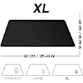 Miniatyrbillede 2 af 5: XXL Gaming Musemåtte - 900 x 400 mm - Kantløs - Skridsikker - XXL Ekstra Lang Musemåtte - Skrivebordsunderlag - Sort