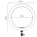 Miniatyrbilde 3 av 3: 26cm LED-ringlys for sminke, video, studio, dimbar med 3 lysmoduser, lett å bære og installere