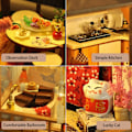 Pikkukuva 3 / 11: Cutebee DIY Nukkekoti 1/36 mittakaavan miniatyyri nukkekoti Japanilainen puutarharakennussarja Lelut lapsille Syntymäpäivälahjat QT33