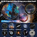 Miniatyrbild 3 av 5: Stjärnhimmelsprojektor planetarieprojektor stjärnhimmelsprojektor galaxtaktak vuxen 12 skivor 360° roterande nattlampa Black+White