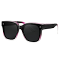 Miniatyrbillede 1 af 4: Foldbare Suncovers Solbriller Ovenpå Briller Sort/Rosa sort black