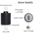 Miniatyrbild 6 av 6: Elektrisk vattenpipa pump kit med 1300 mAh uppladdningsbart batteri led ljus