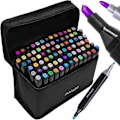 Pikkukuva 1 / 7: 80 kpl - Tussikynät Kotelolla - Kaksipäiset - Kynät Multicolor multifärg