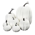 Miniatyrbillede 1 af 5: Halloween Simulerings Græskar Dekorationssæt 7 stk Simulerings Græskar Model Kunstig Græskar Dekoration Falsk Græskar Sprække White