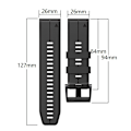 Miniatyrbillede 4 af 5: 26 mm Silikonarmbånd til Garmin Fenix 6X/Fenix7X/7X pro, COROS Svart Sort